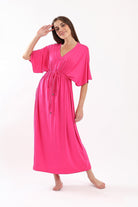 كارينا فستان نوم نسائي فضفاض مزموم من الصدر