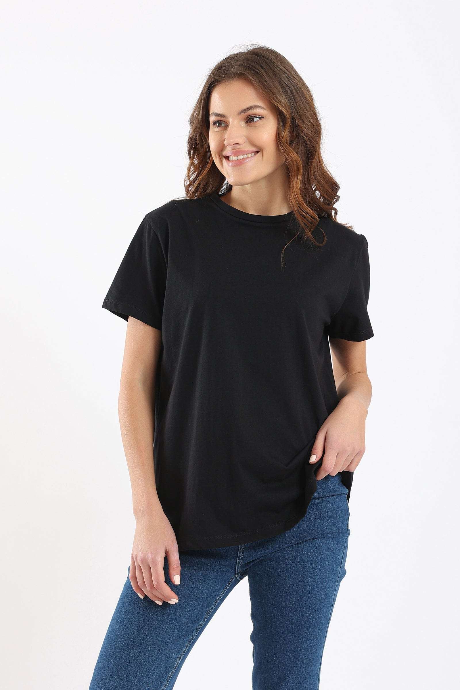 تيشيرت نص كم سادة نسائي