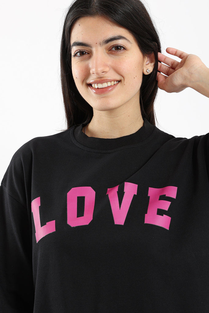 كارينا بلوزة نسائي كم 3/4 مطبوع عليها "Love"