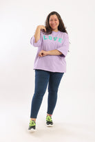 كارينا بلوزة نسائي كم 3/4 مطبوع عليها "Love"