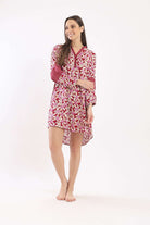 كارينا فستان نوم نسائي مزهر طويل من الخلف ملون