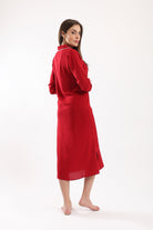 كارينا فستان نوم بأزرار أمامية مفتوح من الجانبين بورجوندي فاتح