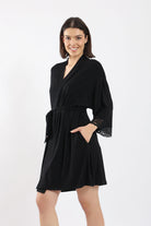 كارينا روب سادة قصير مع حزام الخصر