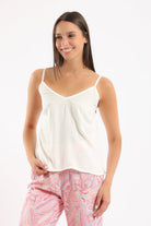 كارينا بلوزة بيجامة بدون أكمام بحمالات