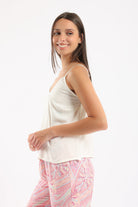 كارينا بلوزة بيجامة بدون أكمام بحمالات