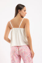 كارينا بلوزة بيجامة بدون أكمام بحمالات