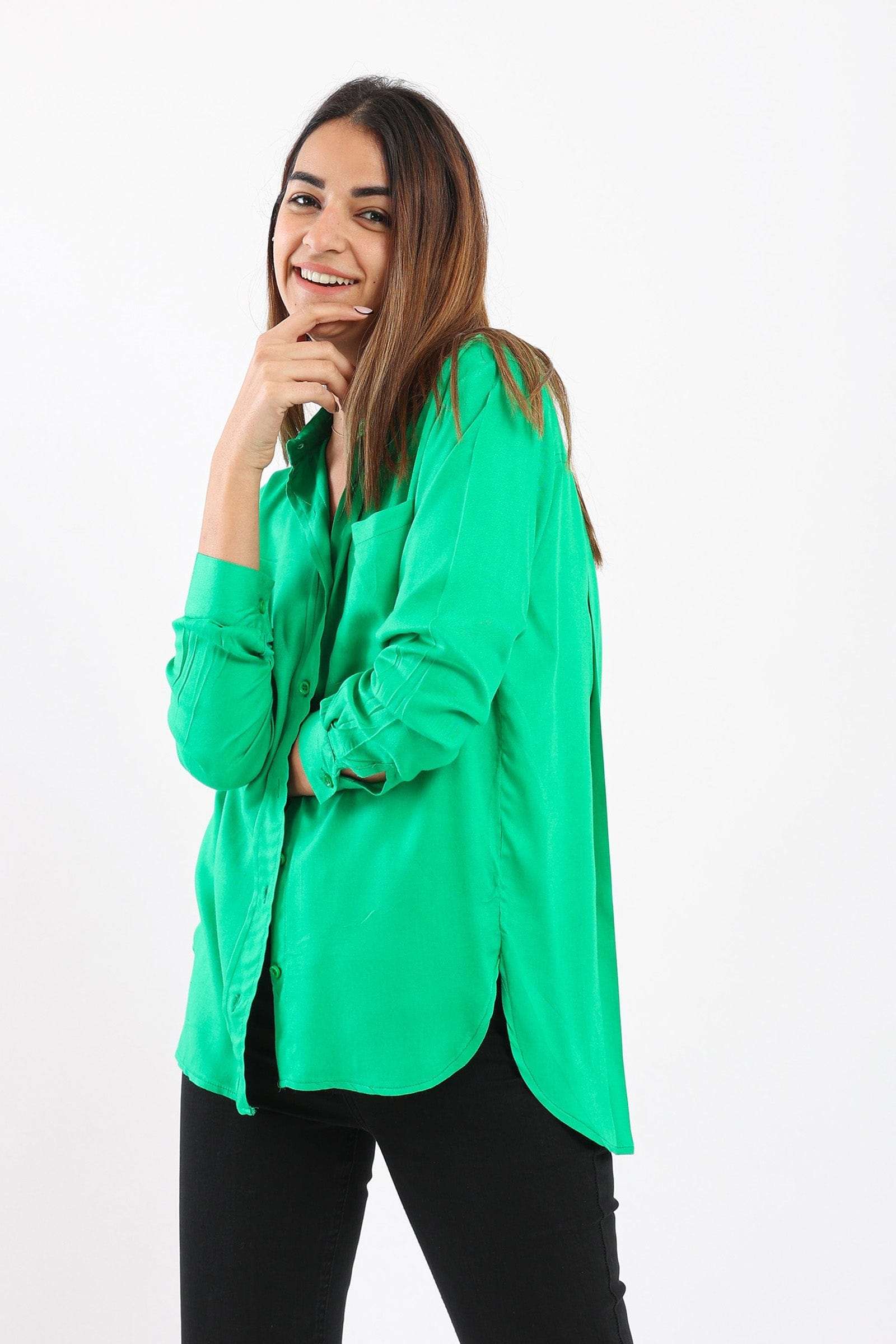 قميص كاجوال نسائي بأزرار بجيب على الصدر