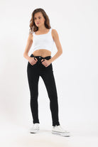 كارينا بنطلون جينز بقصة ضيقة بخصر عالي