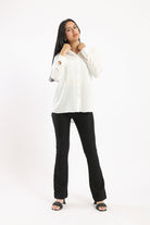 كارينا بنطلون هاي ويست أسود أسود