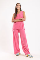 كارينا بنطال واسع سادة مريح مطاطي نسائي