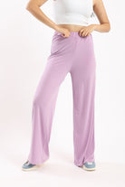 كارينا بنطال واسع سادة مريح مطاطي نسائي