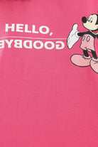 كارينا طقم بيجامة بطبعة ميكي ماوس تيشيرت وشورت فوشيا