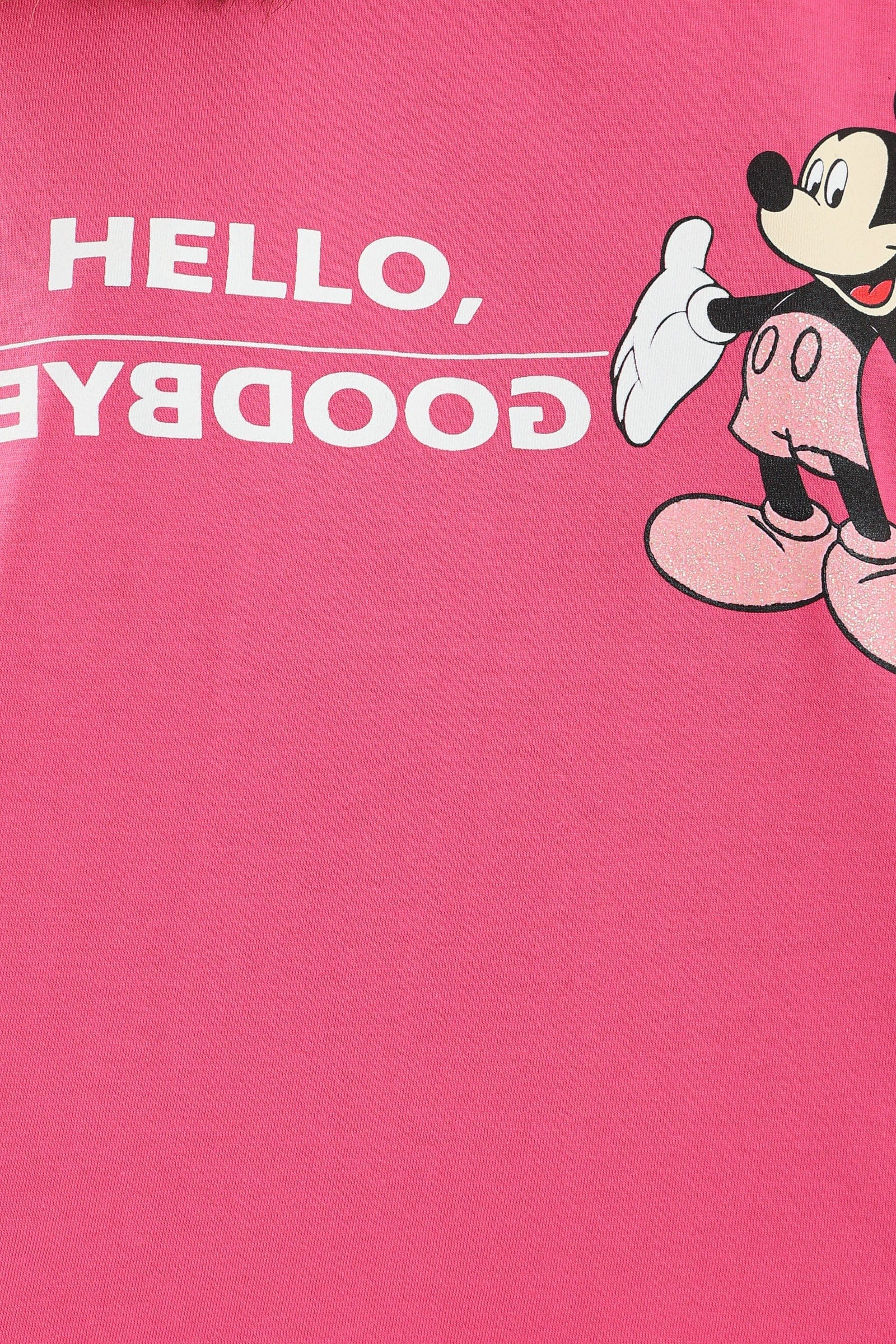 كارينا طقم بيجامة بطبعة ميكي ماوس تيشيرت وشورت فوشيا