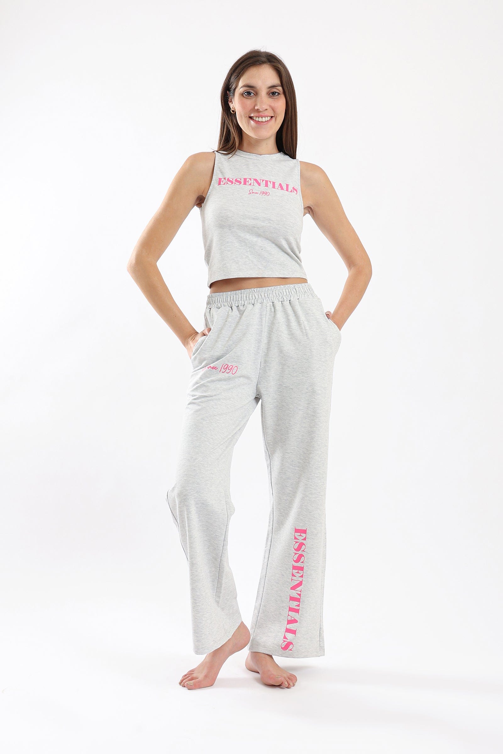 كارينا طقم بيجامة توب كت وبنطلون بطبعات