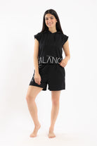 كارينا طقم بيجامة بلوزة بهودي وشورت