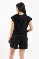 كارينا طقم بيجامة بلوزة بهودي وشورت