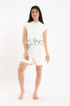 كارينا طقم بيجامة بلوزة بهودي وشورت