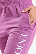 كارينا طقم بيجامة بحواف مطاطية توب وبنطلون