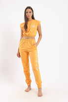 كارينا طقم بيجامة بحواف مطاطية توب وبنطلون