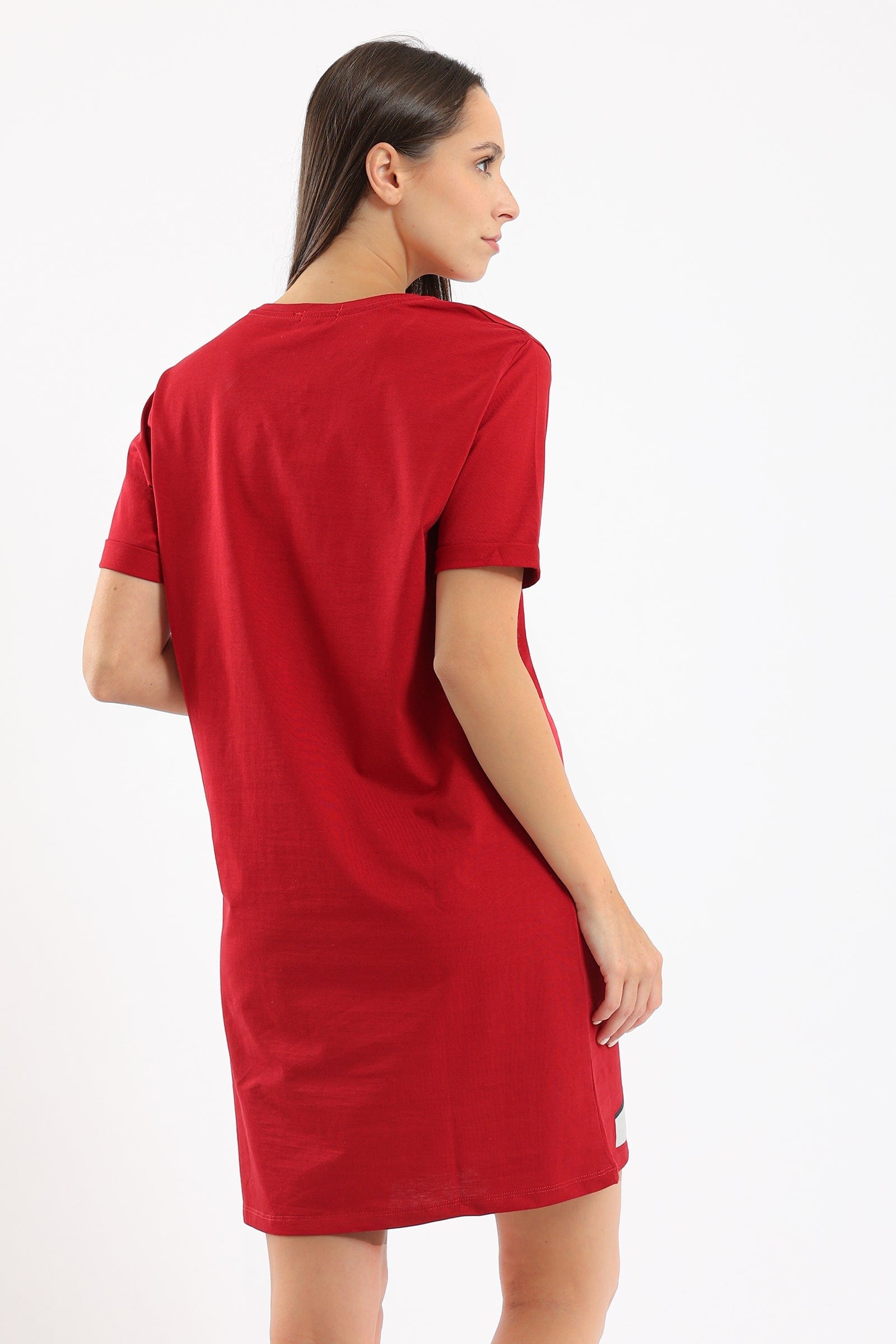 كارينا فستان نوم قصير بطبعة كرتونية بورجوندي فاتح