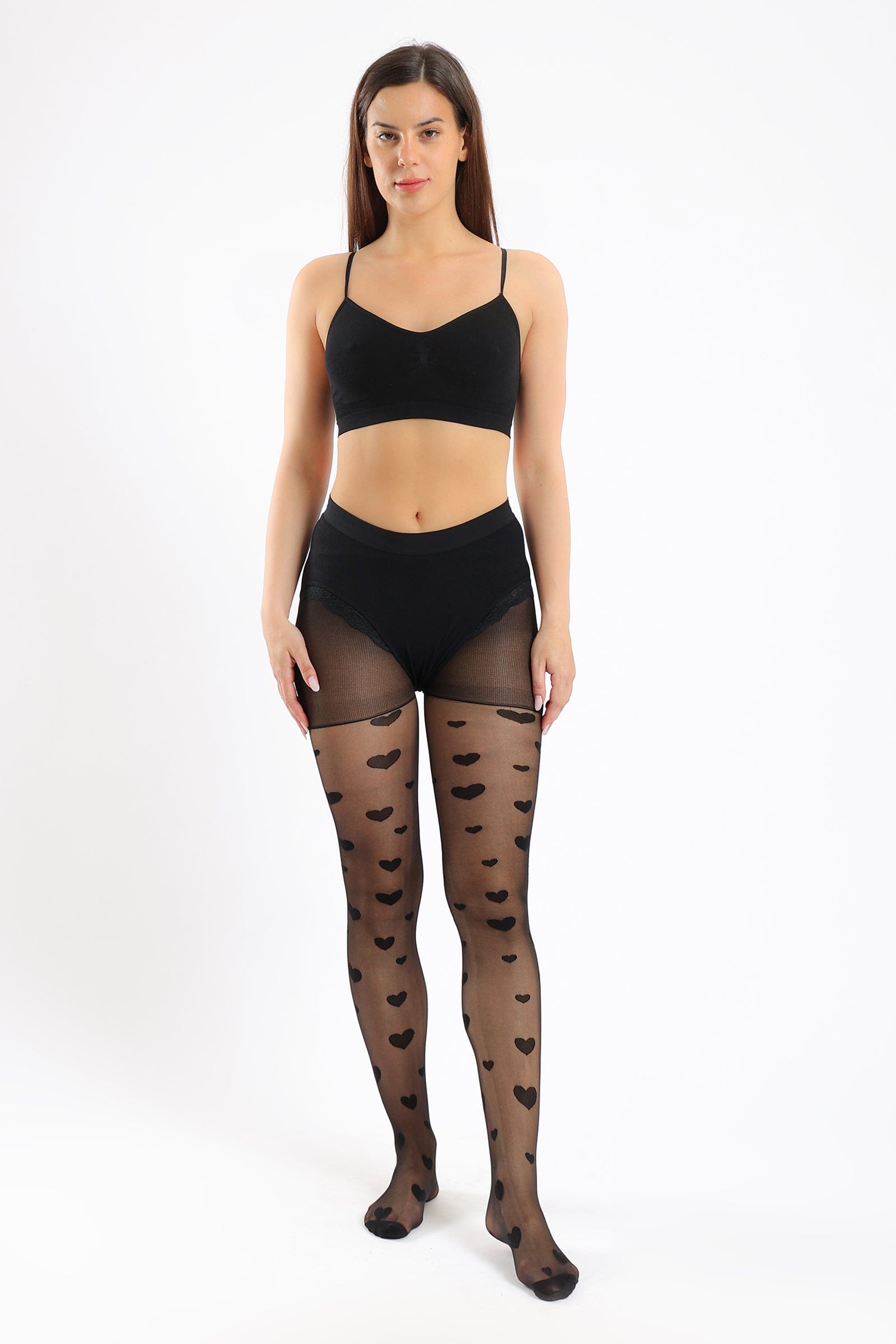 كارينا كولون نسائي على شكل قلب شفافة أسود