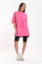 كارينا تي شيرت أوفر سايز بطبعة من الخلف