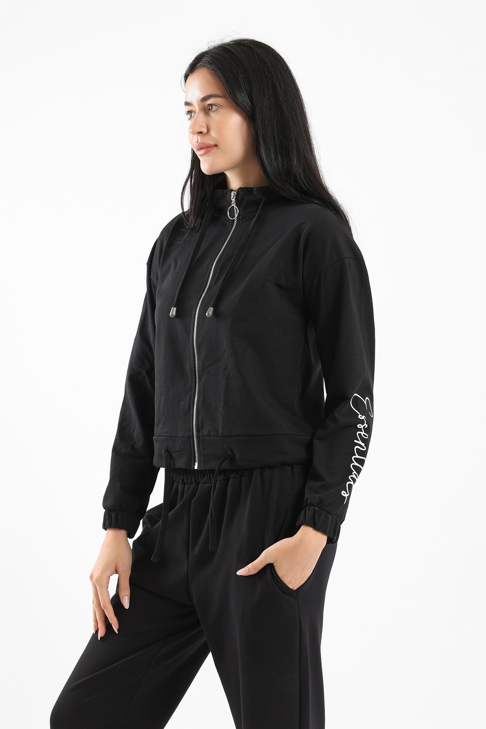 كارينا جاكيت بيجامة بسحاب للإغلاق كم طويل