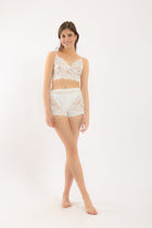 كارينا توب بيجامة دانتيل فاخرة أوف وايت