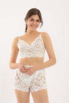 كارينا توب بيجامة دانتيل فاخرة أوف وايت