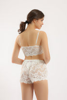 كارينا توب بيجامة دانتيل فاخرة أوف وايت