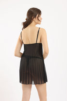 كارينا بيبي دول لانجري شيفون شفاف أسود