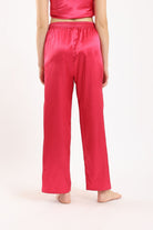 كارينا بنطلون بيجامة ساتان طويل سادة فوشيا