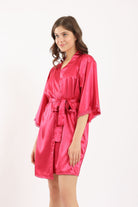 كارينا روب ستان نص كم مزين بالدانتيل نسائي فوشيا