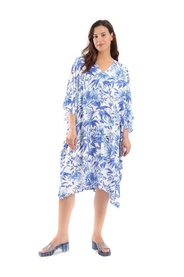 كارينا فستان مشجر نص كم واسع نسائي ملون