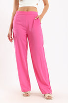 كارينا بنطلون قطن نسائي مريح بخصر مرتفع فوشيا