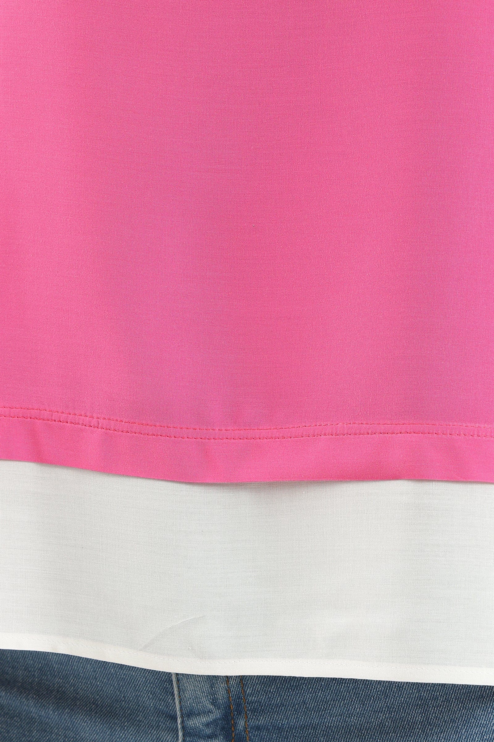 كارينا بلوزة حريمي سادة بحواف باللون الأبيض