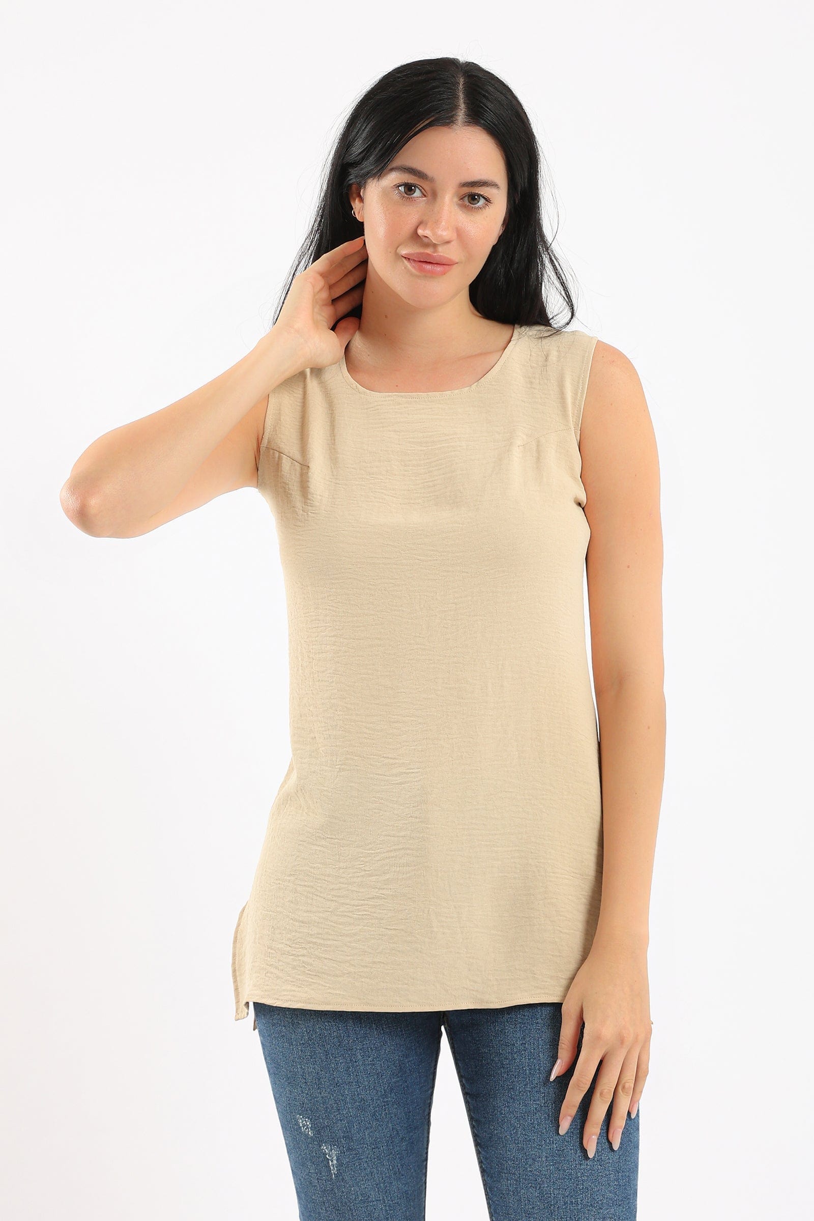 كارينا بلوزة بلا أكمام سادة نسائي