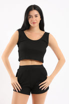 كارينا طقم بيجامة توب وشورت مضلع