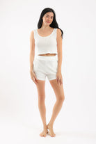 كارينا طقم بيجامة توب وشورت مضلع