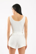 كارينا طقم بيجامة توب وشورت مضلع