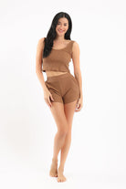 كارينا طقم بيجامة توب وشورت مضلع