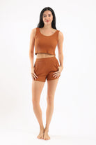 كارينا طقم بيجامة توب وشورت مضلع