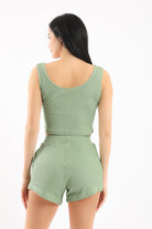 كارينا طقم بيجامة توب وشورت مضلع