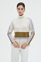 ميكا بلوزة نسائية شتوية ألوان بكم طويل ورقبة عالية