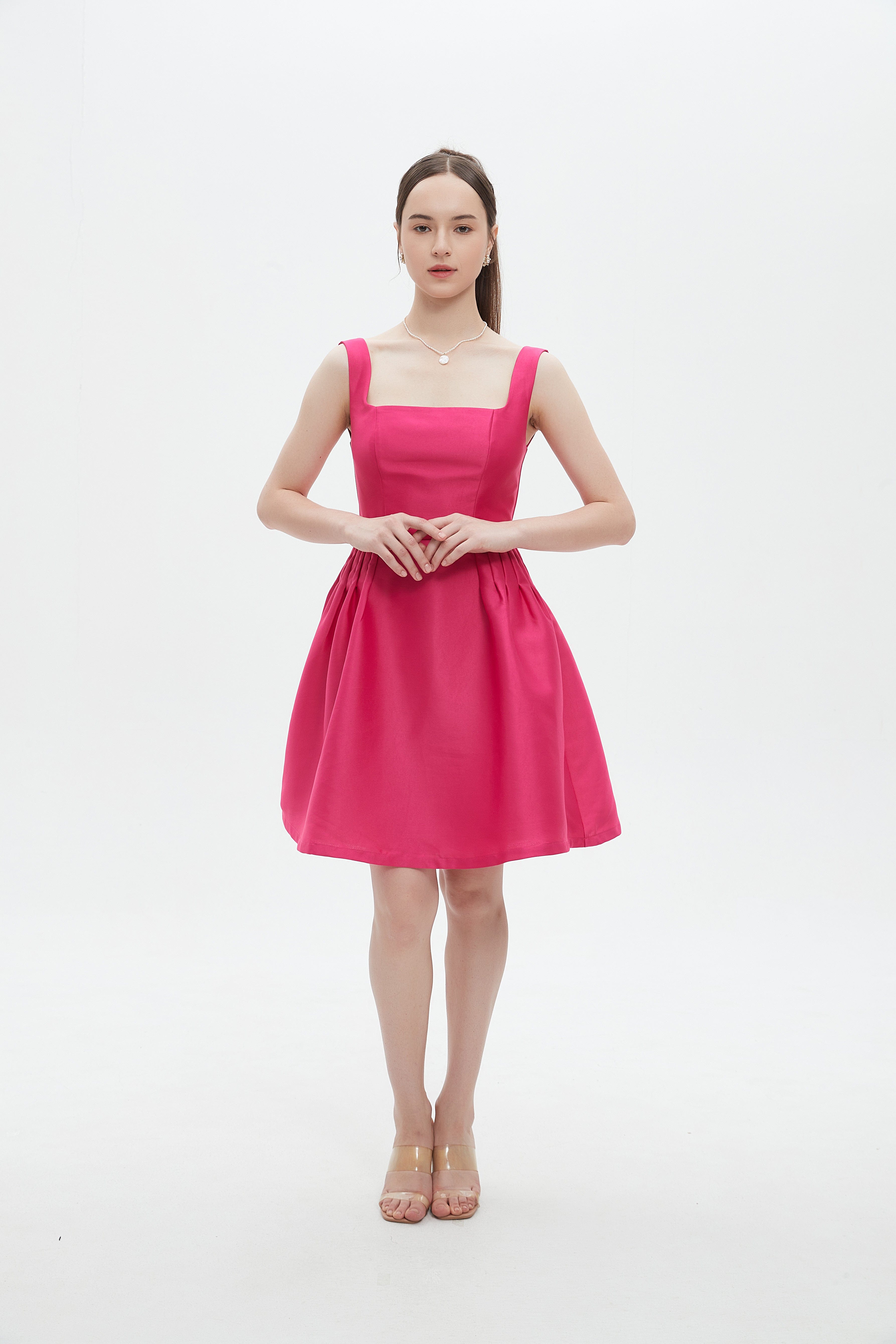 Shop Pink Solid Mini A-Line Dress - Party & Evening