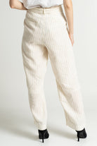 داليدرس بنطلون نسائي مخطط برباط خصر حجري