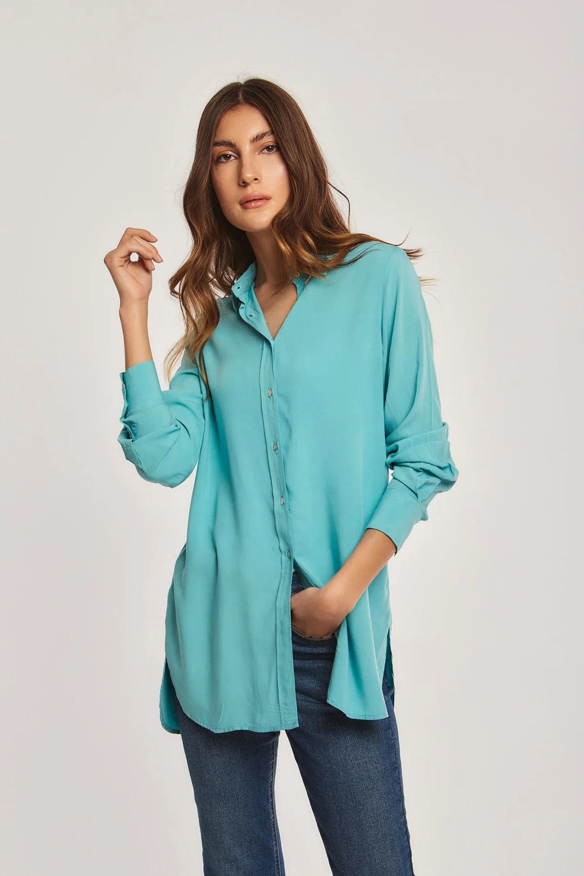 داليدرس بلوزة نسائية سادة مفتوح من الجانبين