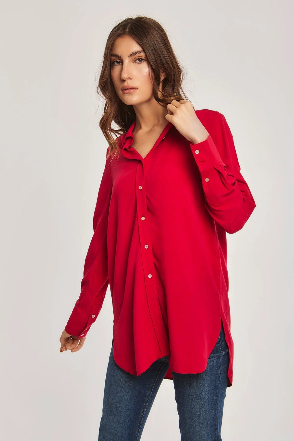 داليدرس بلوزة نسائية سادة مفتوح من الجانبين