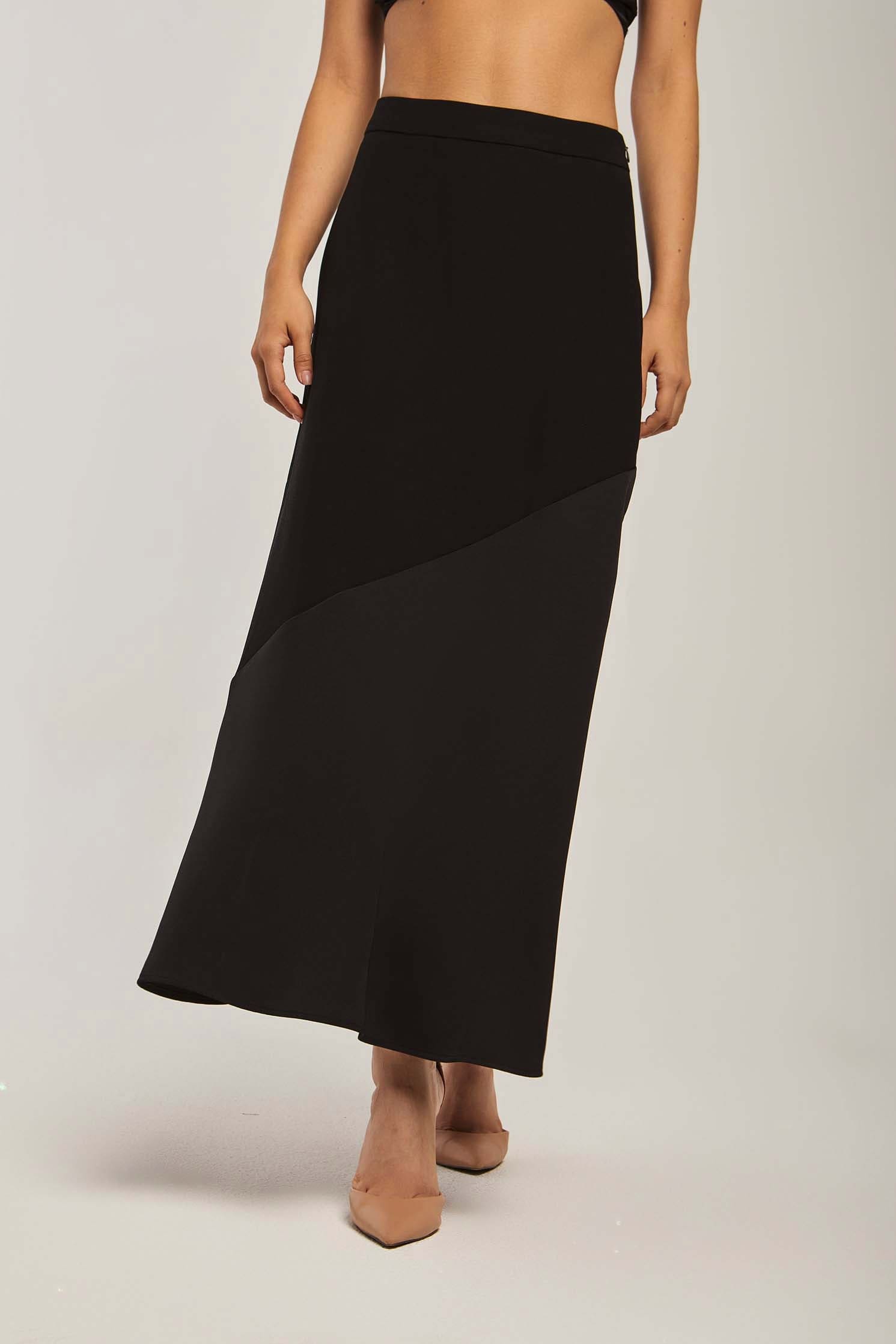 داليدرس تنورة نسائية طويلة بخصر مرتفع أسود