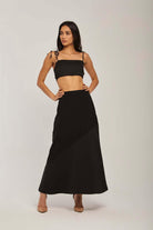 داليدرس تنورة نسائية طويلة بخصر مرتفع أسود